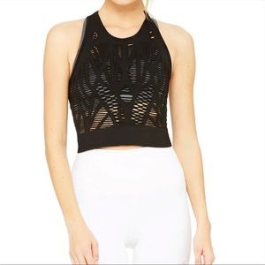 ALO Vixen Fitted Crop Top Black